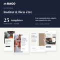 Pack Instagram Institut et Bien-être BACO comprenant 25 templates modifiables dans Canva et Adobe Illustrator
