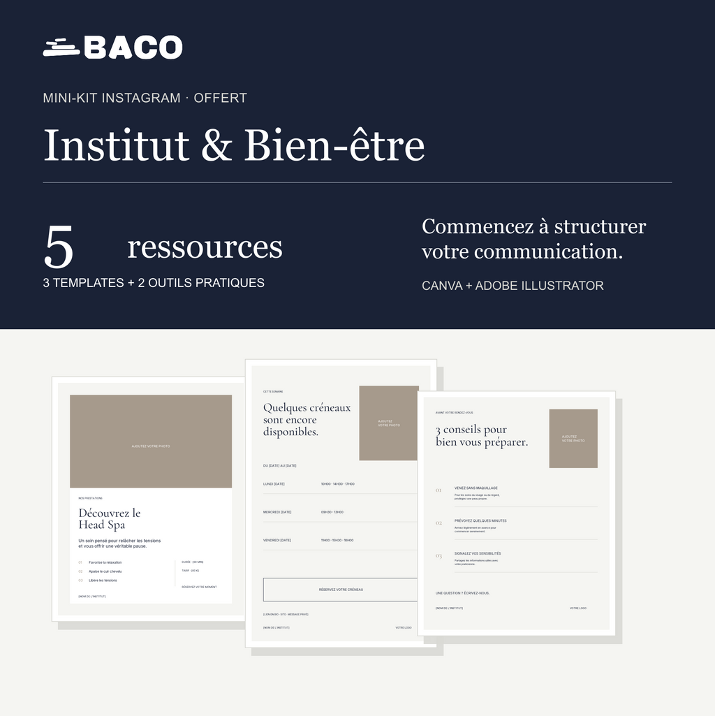Mini-kit Instagram Institut & Bien-être — Gratuit