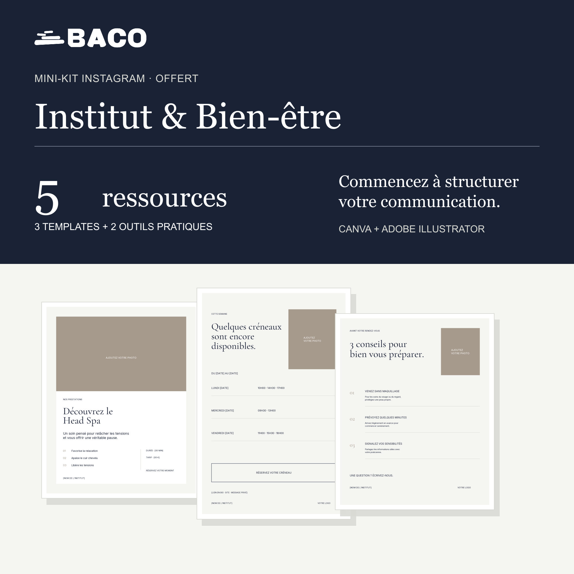 Mini-kit Instagram Institut & Bien-être — Gratuit