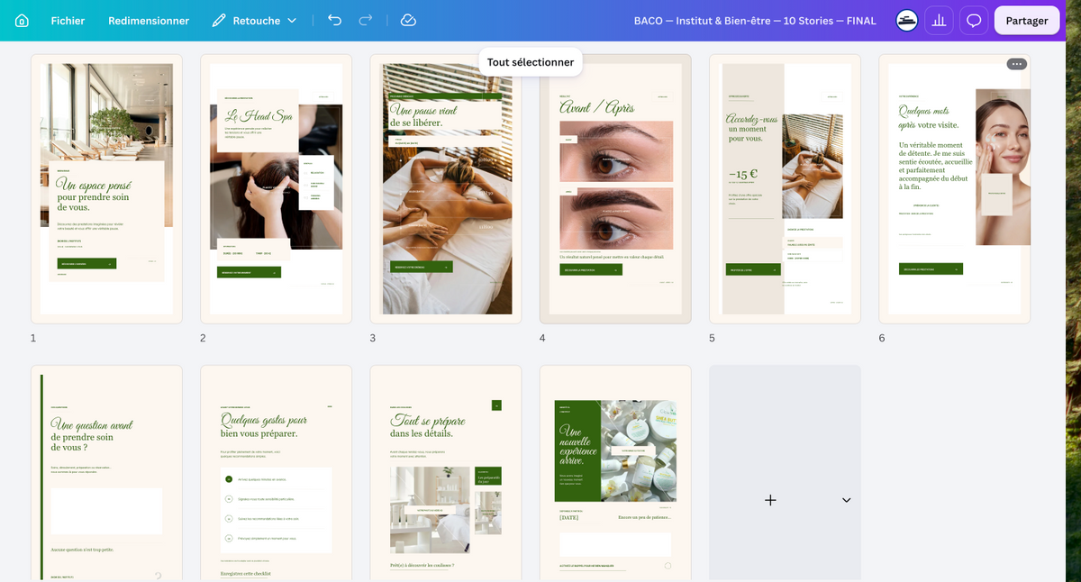 Pack Instagram Institut & Bien-être — 25 Templates Canva & Illustrator