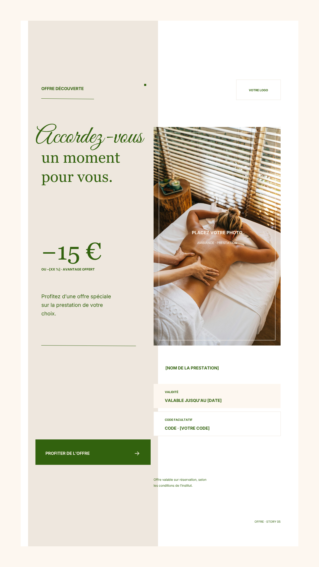 Template de story Instagram pour une offre découverte