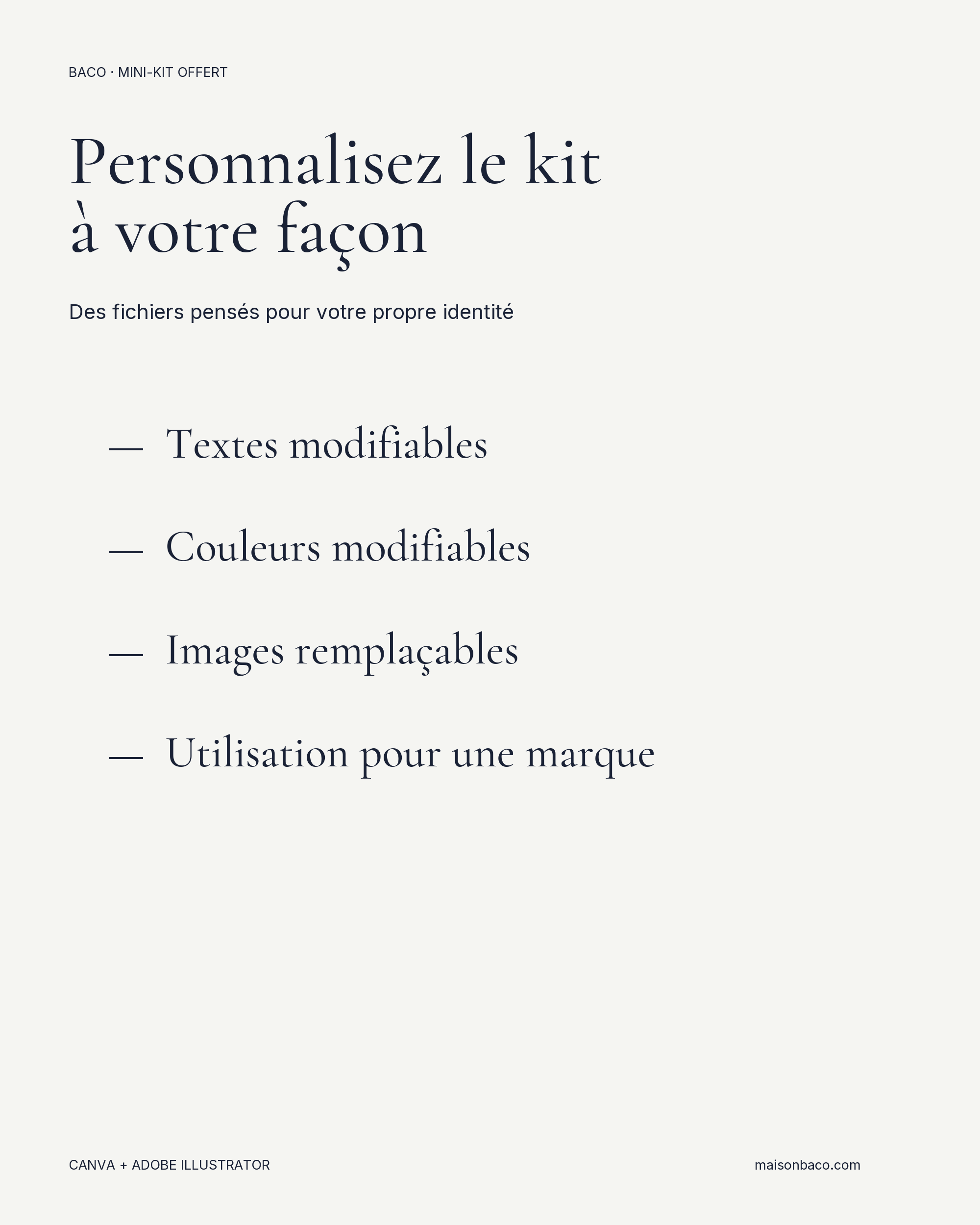 Mini-kit gratuit BACO pour professionnels du bien-être